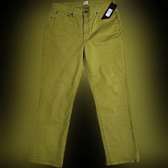 NWT Edwin Bree Slim Skinny Citrine Color High Rise Green Jeans Has Stretch Sz 32 - Picture 3 of 15